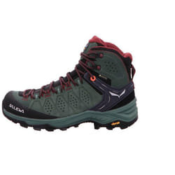 Chaussures de Randonnée - SALEWA - WS Alp Trainer 2 Mid Gtx - Noir-Vert - Femme - Respirantes