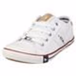 Baskets Mustang Low Top Femme - Blanc - Canvas - Lacets
