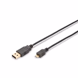 Ednet 84199, 1 m, USB A, Micro-USB B, USB 2.0, 480 Mbit/s, Noir