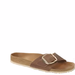 Mules Madrid Big Buckle Etroite Cuir Marron