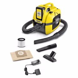 Kärcher 1.198-301.0, 230 W, Aspirateur réservoir cylindrique, Sec, Sac à poussière, 7 L, Noir, Jaune