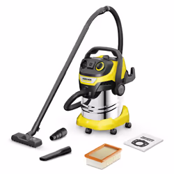 Kärcher WD 5 P S V-25/5/22, Sec&amp;humide, Noir, Acier inoxydable, Jaune, Toison, Rotatif, Acier inoxydable, 25 L