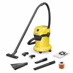 Kärcher WD 3 V-17/6/20 CAR, 1000 W, Sec&humide, Sac à poussière, HEPA, Jaune