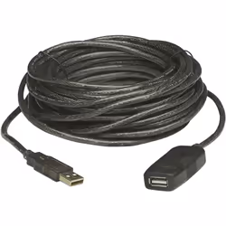 Manhattan 150958, 20 m, USB A, USB A, USB 2.0, Mâle/Femelle, Noir