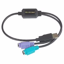 Datalogic ADP-203 Wedge to USB Adapter, 0,5 m, 2x 6-p Mini-DIN, USB A, Noir