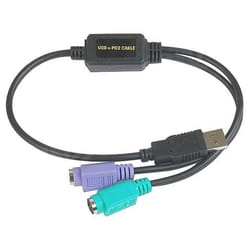 Datalogic ADP-203 Wedge to USB Adapter câble PS/2 0,5 m 2x 6-p Mini-DIN USB A Noir