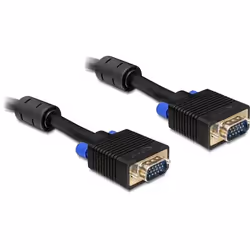 DeLOCK 1m VGA Cable, 1 m, VGA (D-Sub), VGA (D-Sub), Noir, Mâle/Mâle