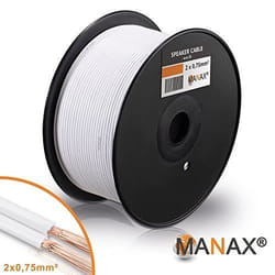 Câble Audio - MANAX - SC2075 - 2x075 mm² - 100m - Blanc