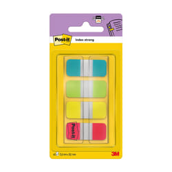 Post-it Onglets d’indexation résistants pour classeurs, Petit format multicolore, 40 onglets par distributeur - Idéal pour le classement bureau