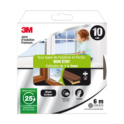 3M™ Joint d'étanchéité Premium pour Portes et Fenêtres en Bon État - 6 mètres, Couleur Marron