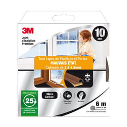 3M Joint d'étanchéité haut de gamme pour portes et fenêtres abîmées, marron, rouleau de 6 mètres pour isolation