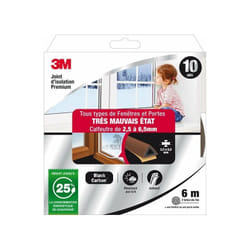3M Joint Porte/Fenêtre Très Mauvais Etat Premium 2,5 À 6,5 mm X 6m Marron