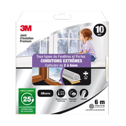 3M Bande d'Étanchéité Premium en Silicone Transparente 6m - Idéale pour Portes et Fenêtres Très Abîmées