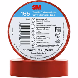 enquête rouge (L x l) 10 m x 15 mm autocollant, applications universelles description Le ruban isolant en vinyle Teflex 165 d ...