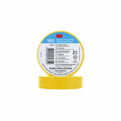 Couleur = Jaune Largeur = 15mm Longueur = 10m Matériau du support = Vinyle Epaisseur = 0.152mm Nom commercial = Temflex 165