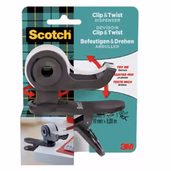 Scotch C19-CLIP-CG-EMEA, 1,9 cm, 8,89 m, Métal, Plastique, Gris, 1 pièce(s), 8,89 m