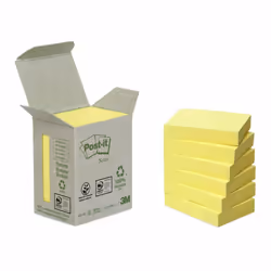 Post-It 7100172254, Rectangle, Jaune, Papier, 51 mm, 38 mm, 100 feuilles