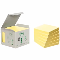 3M 6541B, Carré, Jaune, Papier, 76 mm, 76 mm, 100 feuilles