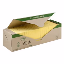 3M Post-it, Carré, Jaune, Papier, 60%, 76 mm, 100 feuilles