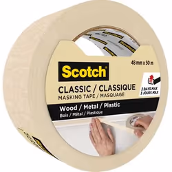 3M Classic, Ruban de masquage pour peintre, Beige, Métal, Plastique, Bois, 3 jour(s), 50 m, 48 mm
