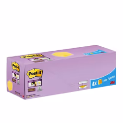 3M 654-SSCY VP24 Post-it Carré Jaune 90 feuilles Auto-adhésif