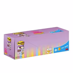 3M Post-it Carré Bleu, Vert, Orange, Rose, Jaune 100 feuilles Auto-adhésif