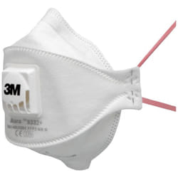 Boîte de 10 masques pliables jetables série Aura™ 9332+ FFP3 NR D avec soupape - 3M - 7100101249