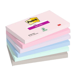 Post-it Blocs-notes Collection Soulful - 6 Blocs Super Adhésifs 90 Feuilles 127x76 mm - Papier 100% Durable PEFC pour Bureau