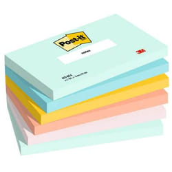 Post-It 655-6-BEA Rectangle Bleu, Vert, Orange, Rose, Jaune 100 feuilles Auto-adhésif
