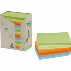 Post-It 655-1RPT, Rectangle, Multicolore, 76 mm, 127 mm, 100 feuilles