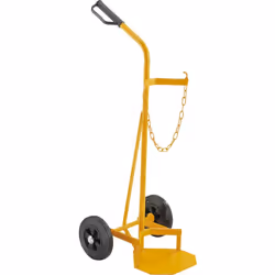 Chariot porte-bouteilles en acier, pour 1 bouteille en acier de Ø 140 - 250 mm, roues à bandage caoutchouc. Produit livré = m ...