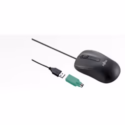 Fujitsu M530, Droitier, Laser, USB Type-A + PS/2, 1200 DPI, Noir