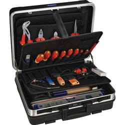 Assortiment doutils pour électriciens - Benning - 46 pièces - Coffret aluminium - ABS