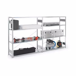 Meta - Rayonnage à grands compartim. à emboîter H2000xl1700xP600 mm étagère d'extension galvanisé argent 4 supports en acier
