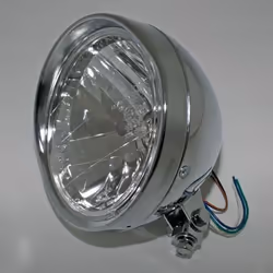 SHIN YO 6 1/2 Phare chromé Cruiser avec ombre, argent