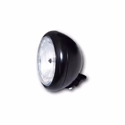 SHIN YO 7 pouces HD-STYLE phare, verre clair (réflecteur prisme), noir brillant,