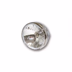 SHIN YO 7 pouces phare RENO 2, chrome, verre clair, argent