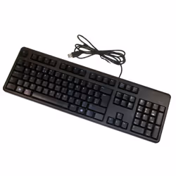 DELL DJ491, Taille réelle (100 %), Avec fil, USB, QWERTY, Noir