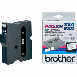 Brother Ruban pour étiqueteuse 18mm, Noir sur blanc, TX, Brother, P-touch PT-7000, PT-8000, PT-PC, 1,8 cm, 15 m