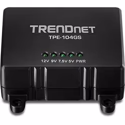 Trendnet TPE-104GS séparateur voix-données Noir Connexion Ethernet, supportant l'alimentation via ce port (PoE)