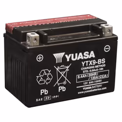 Yuasa YTX9-BS, Sealed Lead Acid (VRLA), 8 Ah, 12 V, Moto, Peu de maintenance, 8 Ah