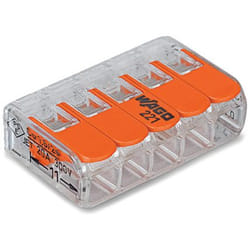 Wago 221-415 bornier 1P Orange, Transparent
