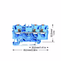 Wago 2204-1304 bornier 3 Bleu