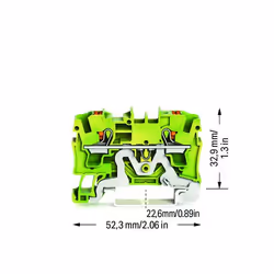 Wago 2204-1207 bornier 2 Vert, Jaune