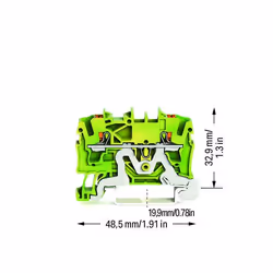 Wago 2202-1207 bornier 2 Vert, Jaune