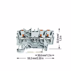 Wago 2202-1301 bornier 3 Gris