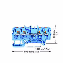 Wago 2202-1404 bornier 4 Bleu