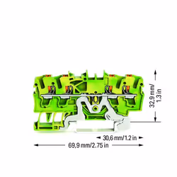 Wago 2202-1407 bornier 4 Vert, Jaune