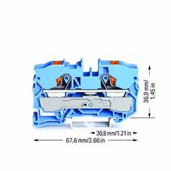 Wago 2210-1204 bornier 2 Bleu