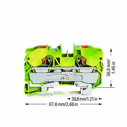 Wago 2210-1207 bornier 2 Vert, Jaune